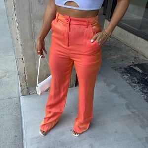 Coral Shimmer Pants